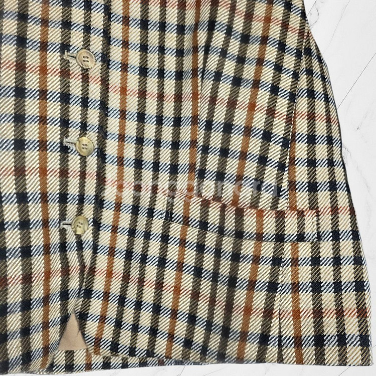 닥스 DAKS LONDON 클래식 체크 패턴 울 베스트--4