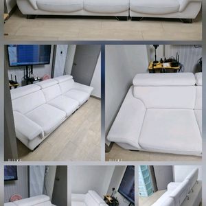 화이트 패브릭 3~4인용 소파