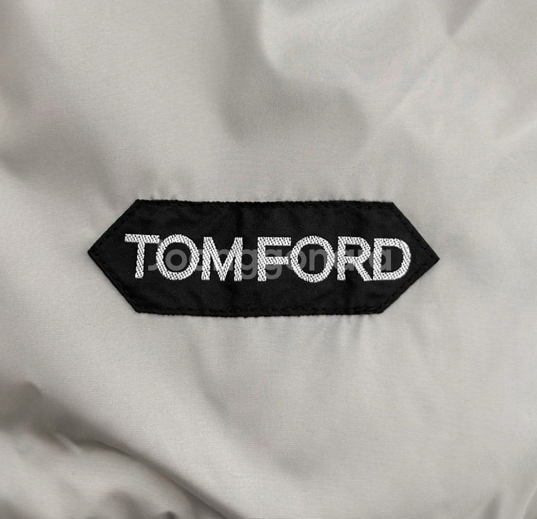 [46] TF 톰포드 남성 울 니트 하이넥 집업 패널 패딩 자켓 그레이--7