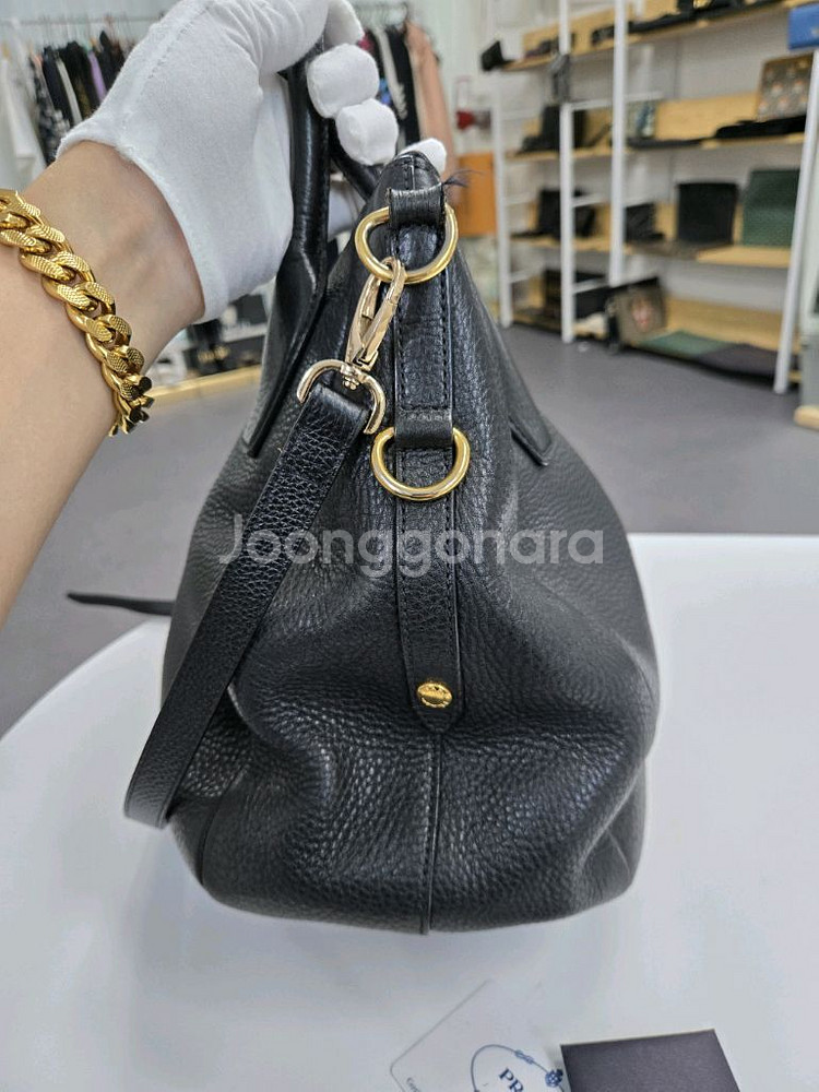 [A급컨디션]프라다 사피아노 가죽 숄더백--3