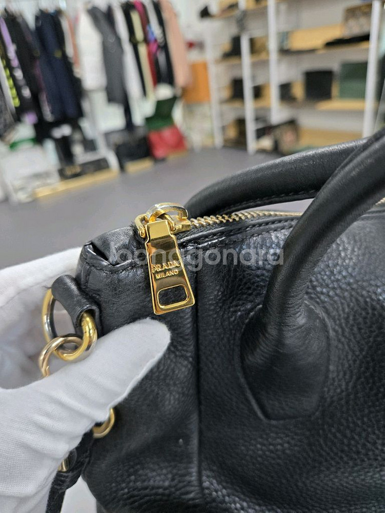 [A급컨디션]프라다 사피아노 가죽 숄더백--4