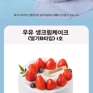 파리바게뜨 우유 생크림케이크(딸기B타입)1호