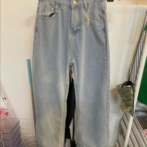 새상품 연청 데님 와이드팬츠