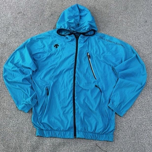 데상트 블루 바람막이 후드 자켓 등산자켓 105/XL