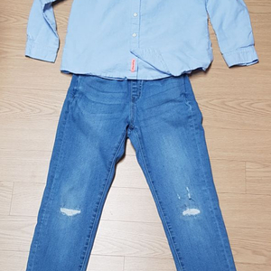 블루독 티셔츠145+유니클로 140청바지