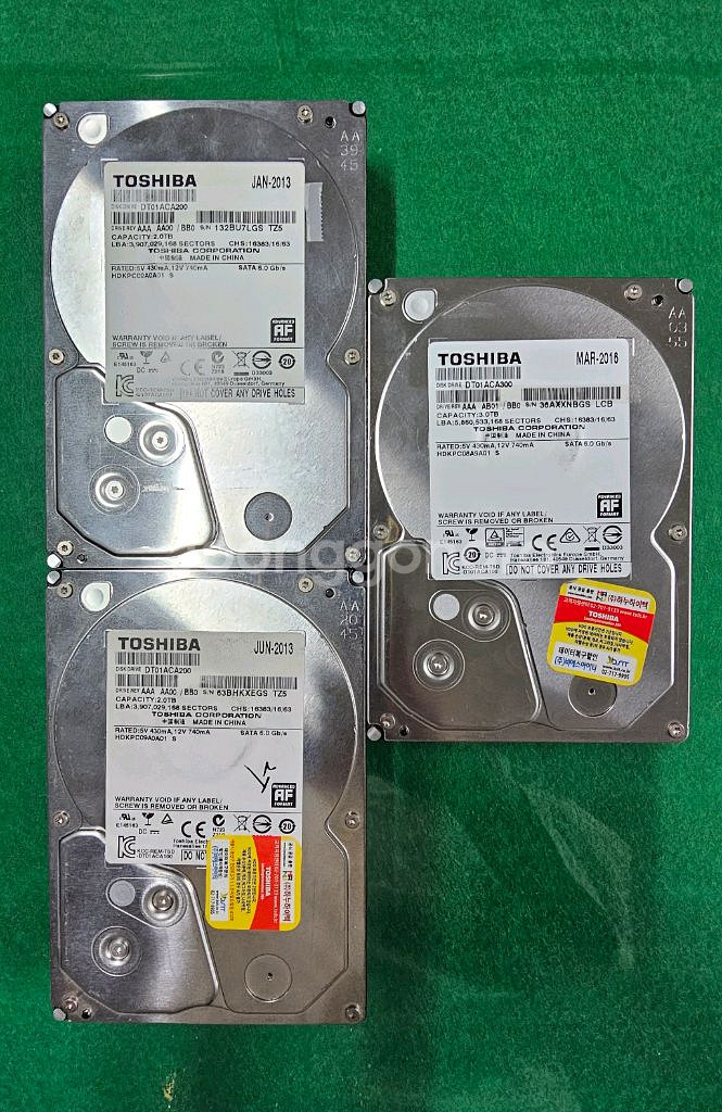 도시바 HDD 2TB/3TB 3개일괄판매--0