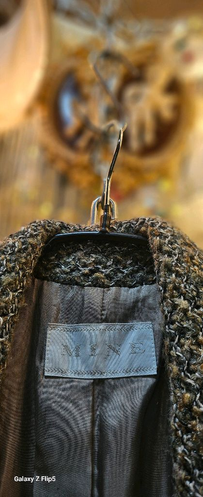 타임 트위드 롱 코트 빈티지 롱코트--3