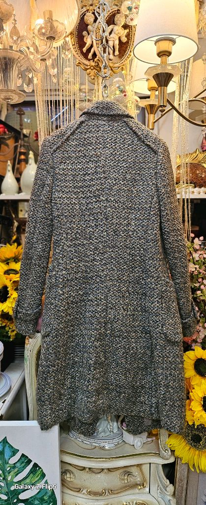 타임 트위드 롱 코트 빈티지 롱코트--9