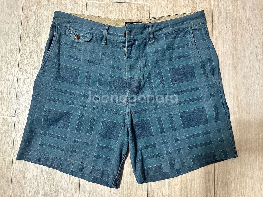 RRL 더블알엘 인디고 플래드 반바지--0