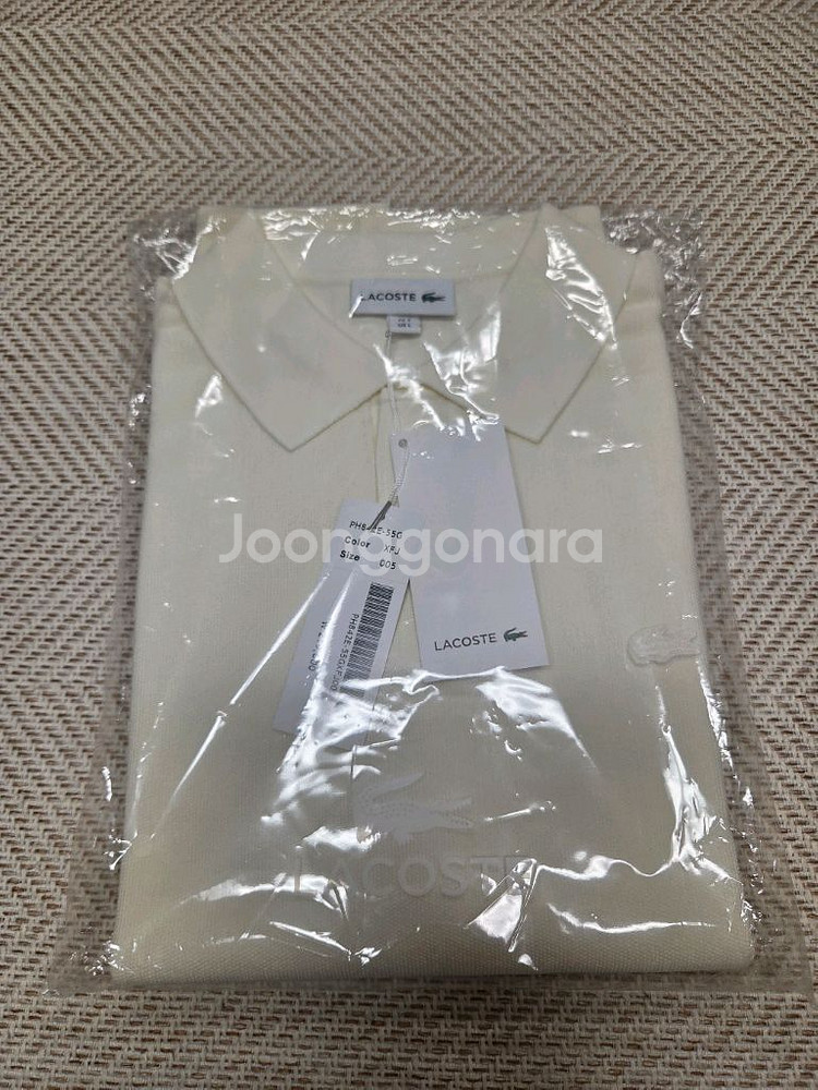 [새상품]라코스테 피케 반팔 스웨터 폴로(크림)--0