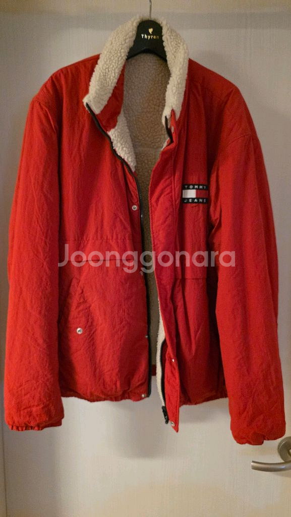 tommy jeans 빨간 점퍼 XL--0
