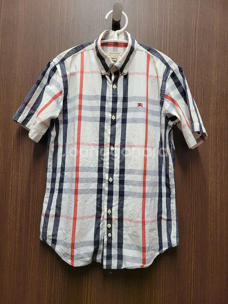 버버리 체크 반팔셔츠 여성 XS--0