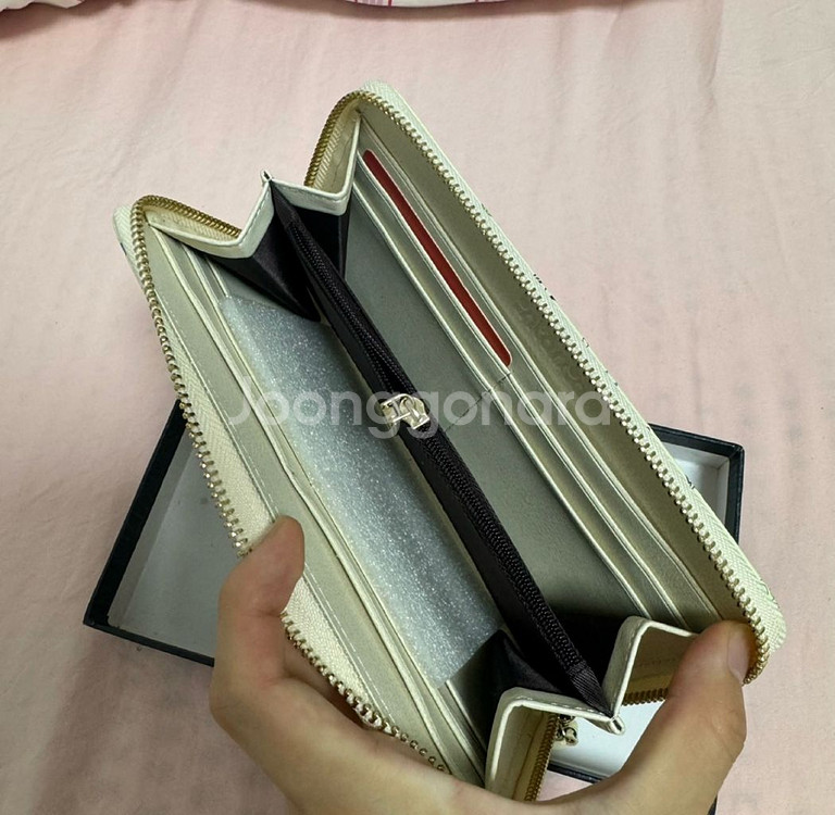 런던 패턴 지퍼 장지갑--1