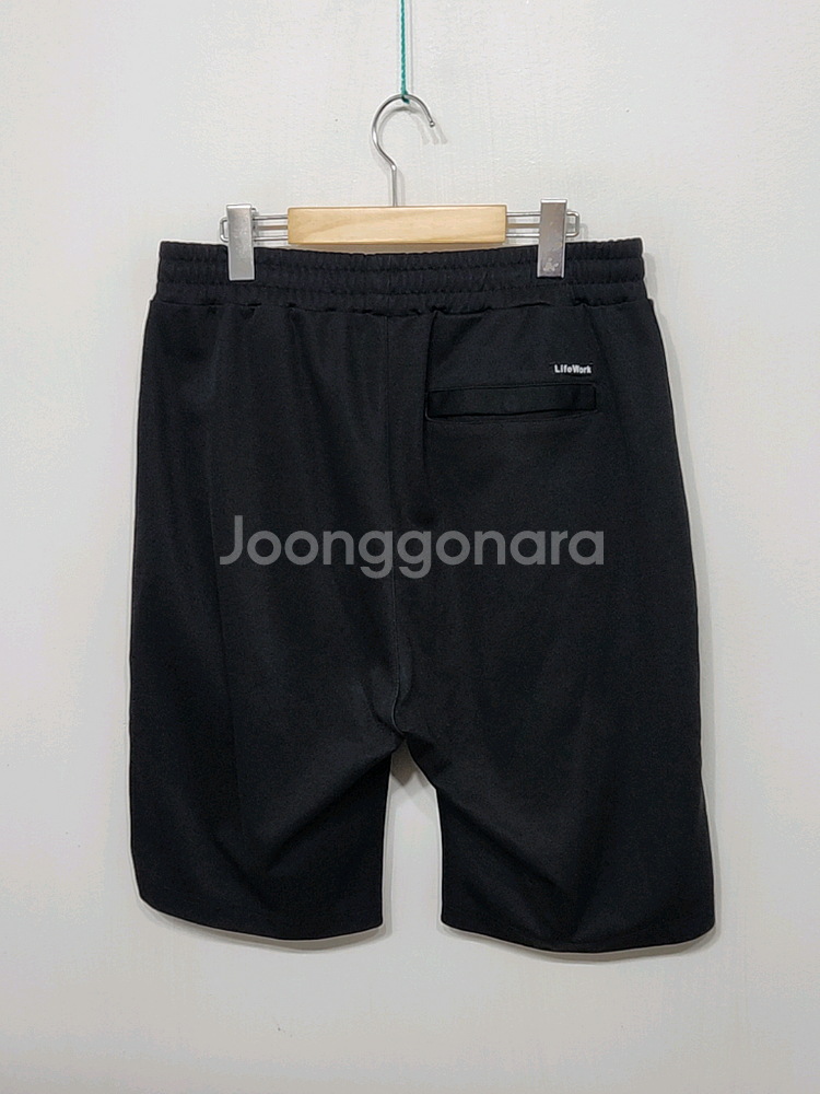 (L) 라이프워크 츄리닝 반바지 블랙 고무줄 하프팬츠--5