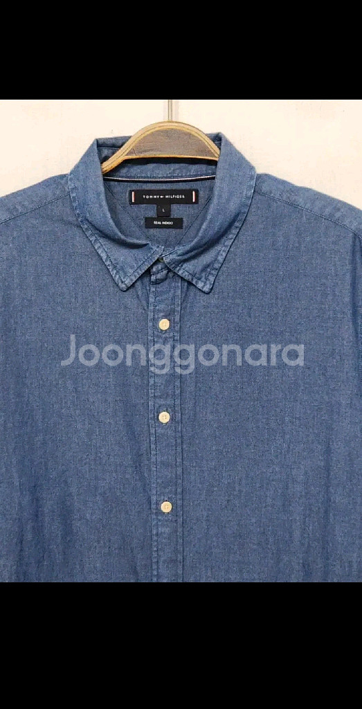 (L) 타미힐피거 청남방 인디고 데님셔츠 토미 캐주얼--1