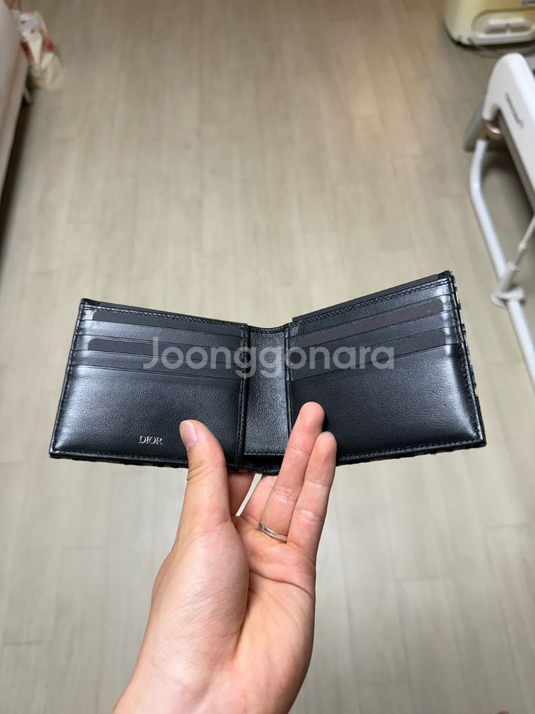 디올 오블리크 자카드 반지갑 풀구성 새상품급--3
