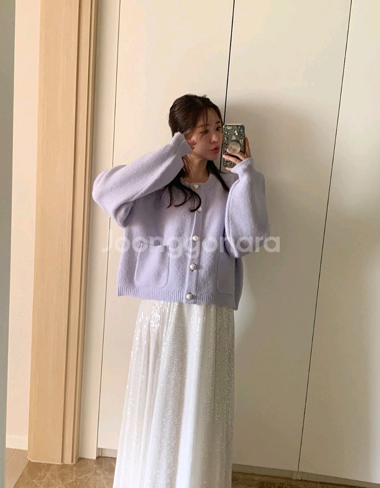 바이씨니 젤리가디건 연보라 판매합니다--1