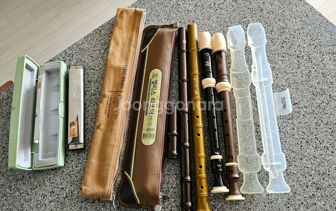 리코더(2개),단소(2개),하모니카(1개)--0