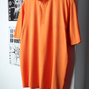 (XL) 닥스 반팔 카라 티셔츠 기능성 주황 반집업
