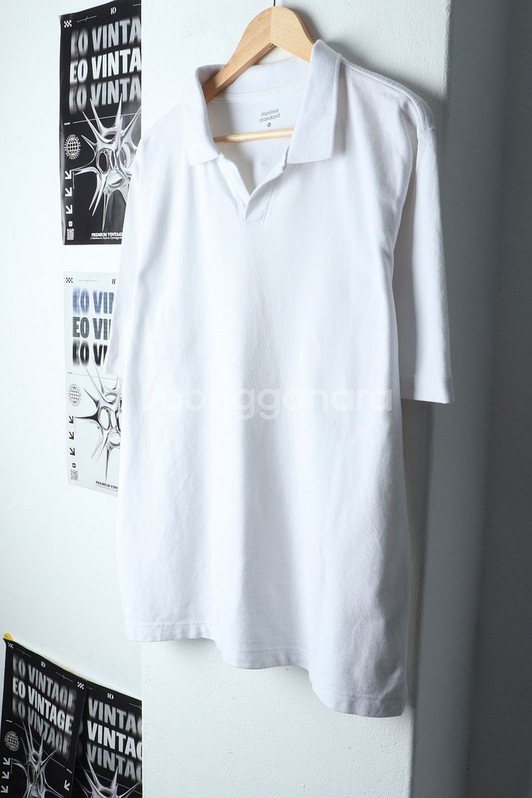 (XL) 무신사 스탠다드 반팔 카라 티셔츠 브이넥--0