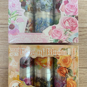 마스킹테이프, 다꾸 풍경스티커, 꽃 스티커. 총36롤