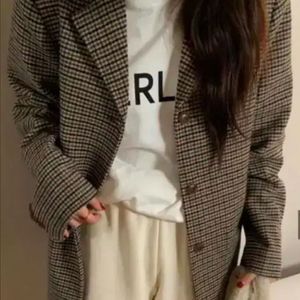 위드아웃썸머 로만 masion 체크 자켓 코트