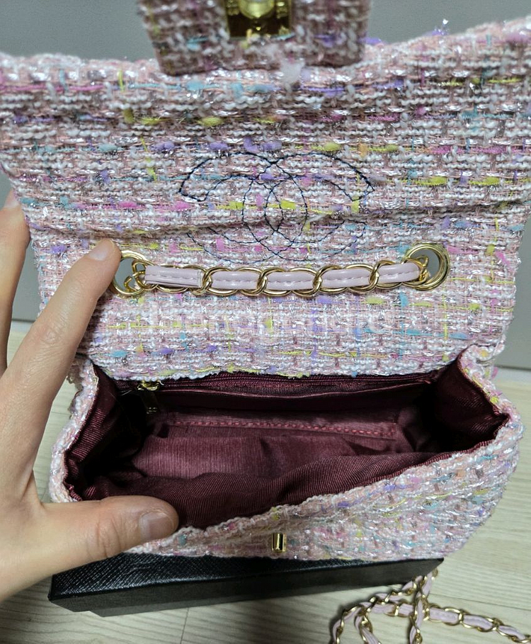 샤넬 트위드 미니 크로스백 새상품--4