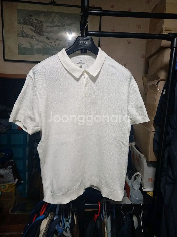 [H&M]반팔 카라넥 티셔츠 L(105~110)사이즈--0