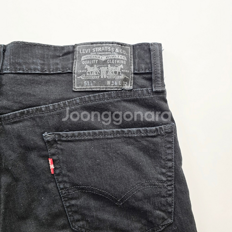 리바이스 청바지 흑청 스판 사이즈34 R1595--4