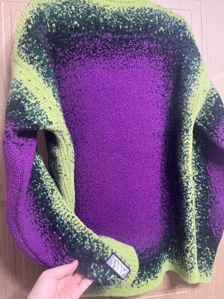 [S] 와이프로젝트 로고 패치 그라디언트 니트 이미지