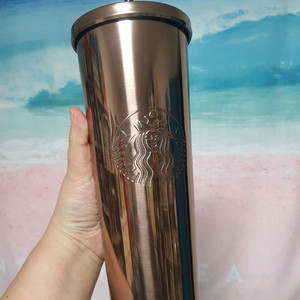 스타벅스 램프 글라스 메탈릭 골드 콜드컵 (710ml)