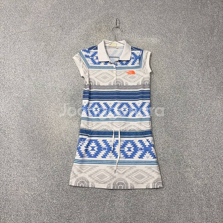 노스페이스 빈티지 패턴 반팔 카라 원피스 S--0