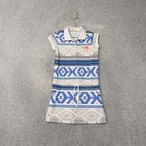 노스페이스 빈티지 패턴 반팔 카라 원피스 S