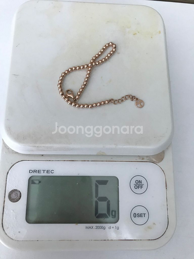 로즈골드 6g 14k 볼팔찌 3mm 상태 매우 좋음 (--2