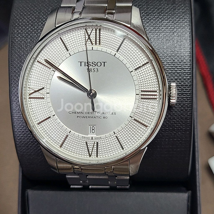 티쏘 슈망데뚜렐 파워매틱80 오토매틱 시계 42mm--0