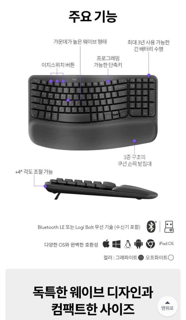 로지텍 Wave Keys 키보드(미개봉새상품)--1