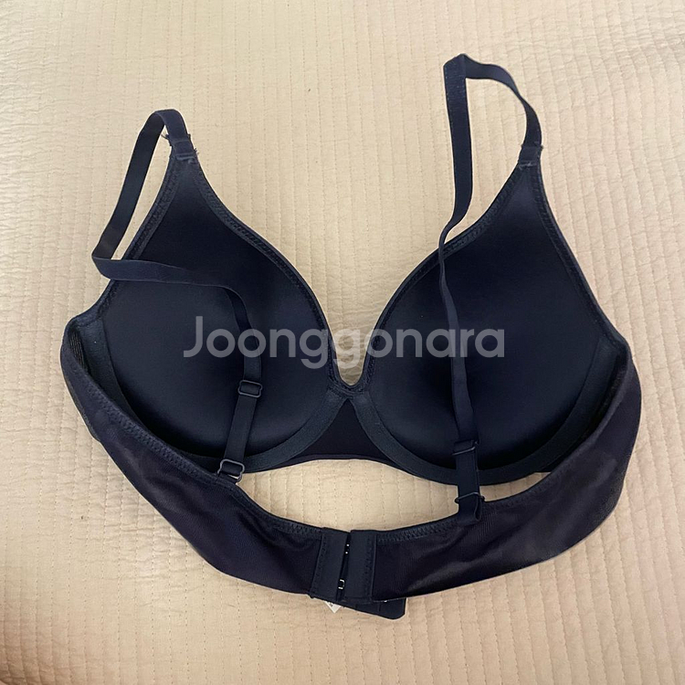 여성 와이어 브라 속옷 네이비--1