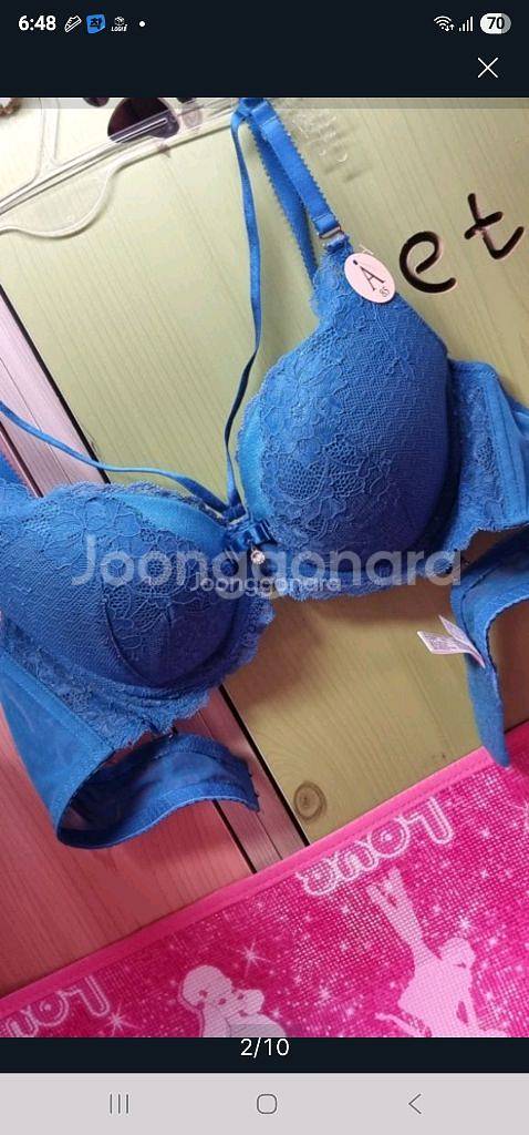 에블린 그랑블루 큐빅 레이스 브래지어 70D(75C)--5