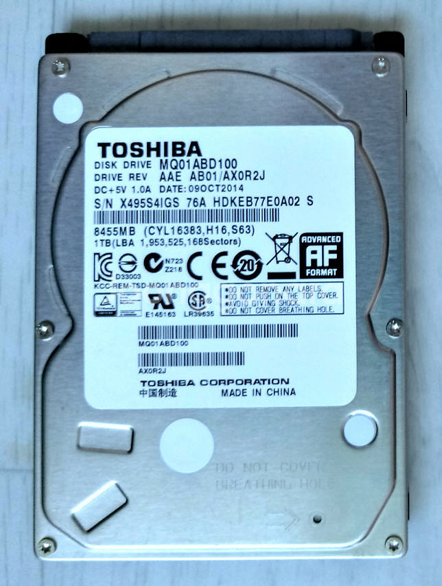 2.5" 1TB(698시간사용,TOSHIBA)(택포)--0