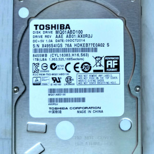 2.5" 1TB(698시간사용,TOSHIBA)(택포)