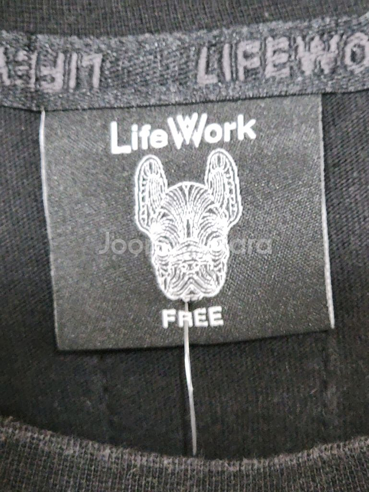 (XL) 라이프워크 반팔티 블랙 라운드 면티셔츠--2