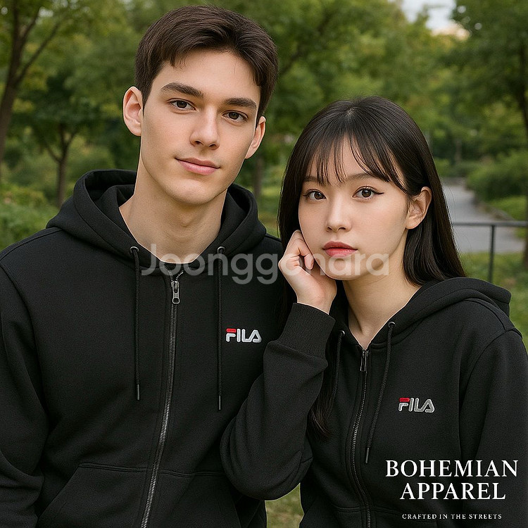 [남여공용 95]FILA 휠라 블랙 후드집업--8
