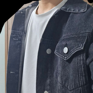 오버핏 후드 탈부착 데님 청자켓