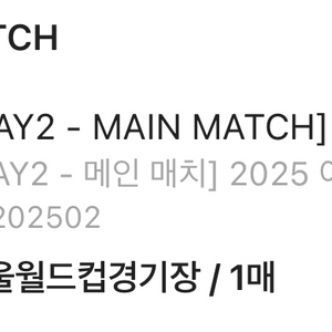 2025 아이콘 매치 티켓 ( 3등석 A (E-T구역)