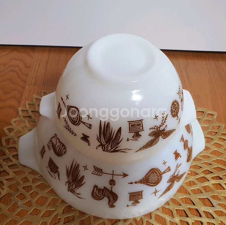 빈티지 U.S.A 파이렉스 어얼리아메리카 믹싱볼 개당--1