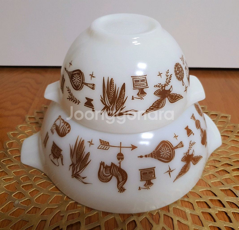 빈티지 U.S.A 파이렉스 어얼리아메리카 믹싱볼 개당--0