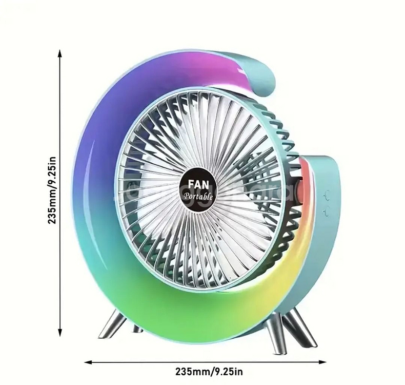 정품)USB충전식무소음조명휴대용책상선풍기 미개봉--8