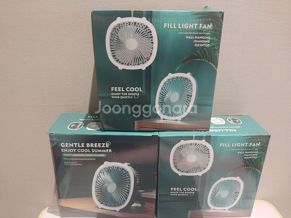 정품)LED C타입충전탁상/벽걸이겸용미니휴대용선풍기미개--9