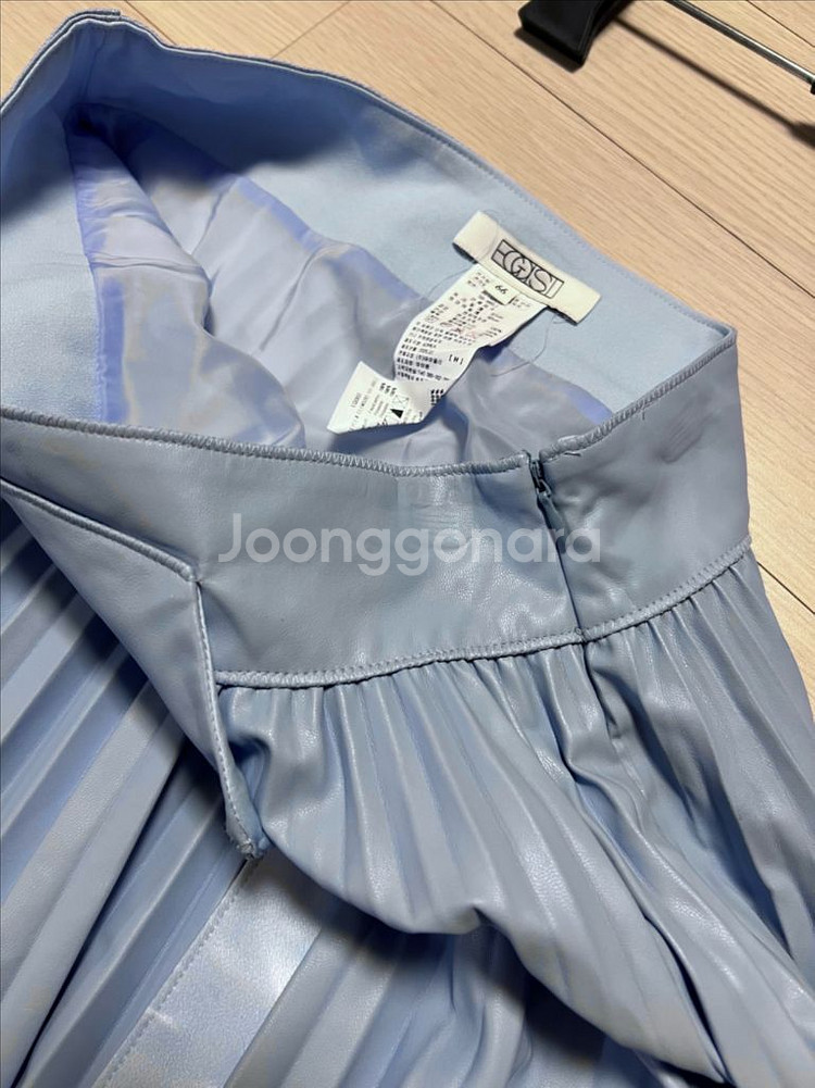 에고이스트 페이크레더 가죽 플리츠 스커트 플레어 롱치마--7