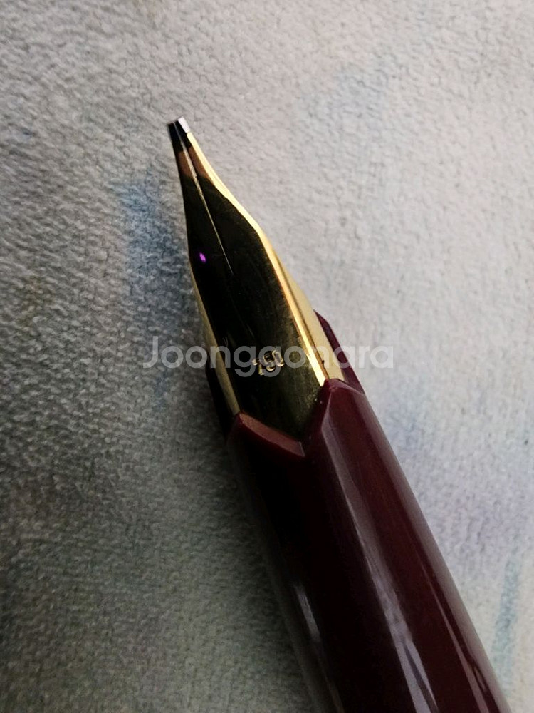 빈티지 몽블랑 121 버건디 18K B닙--2